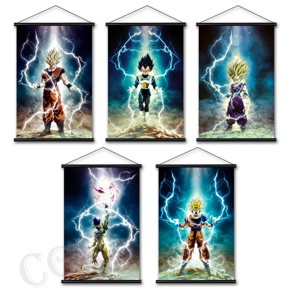 

Classic Dragon Ball Poster HD Canvas Print Vegeta Painting SonGohan Hanging Scrolls Art Wall Picture Home Decoration Background