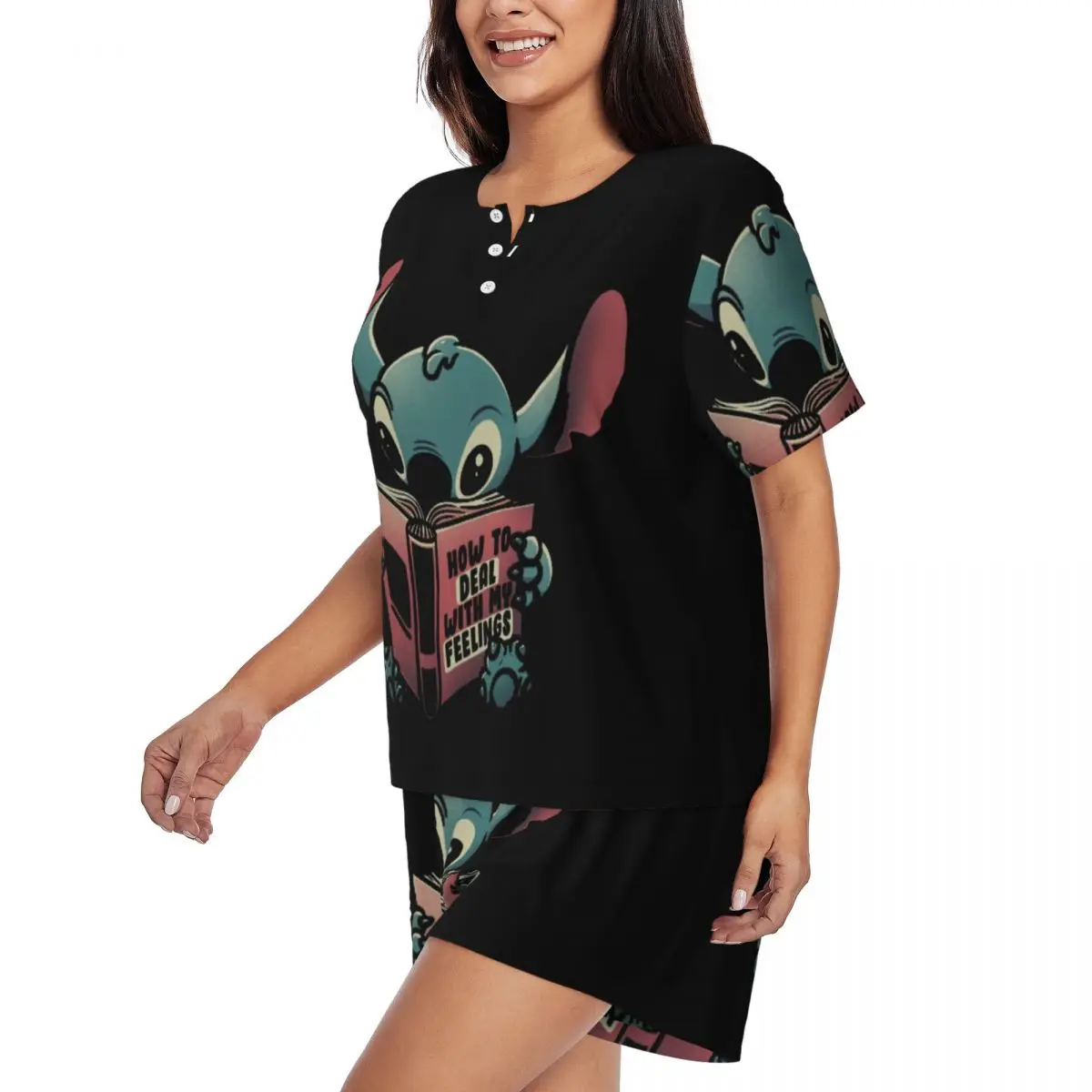 Пижамный комплект Женский из 2 предметов с принтом Лило Стич