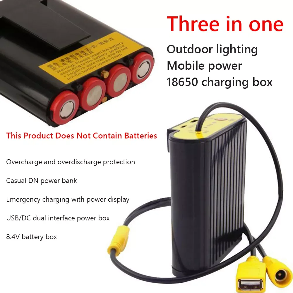 

Vehicle Energy Storage Modified 18650 Battery Pack Power Bank Case with 8.4V DC 5V USB Output for Lithium Battery