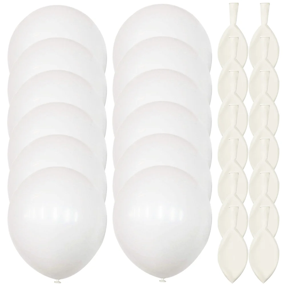 

100 Pcs Round White Balloon Interior Decors Arch Set Birthday Decorations Women Emulsion Kit Man Scene