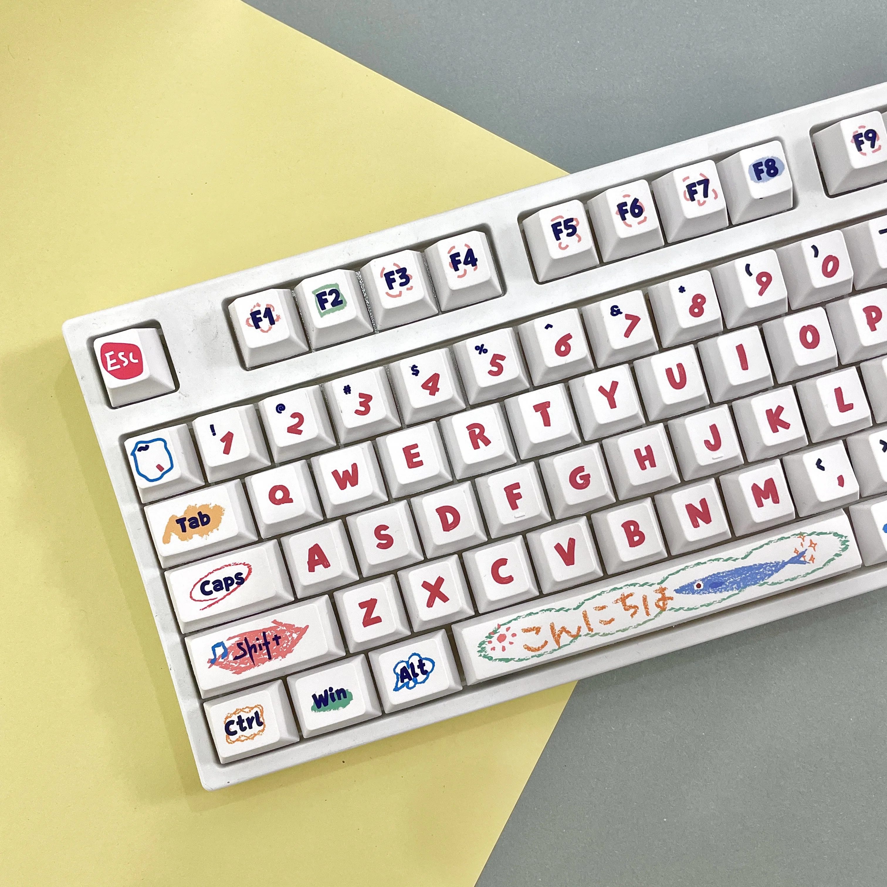 

Graffiti Keycap 126 Keys Cute Candy Keycap Chreey Profile PBT Keycaps for Mechanical Keyboard Custom Anime Key Caps Rk61