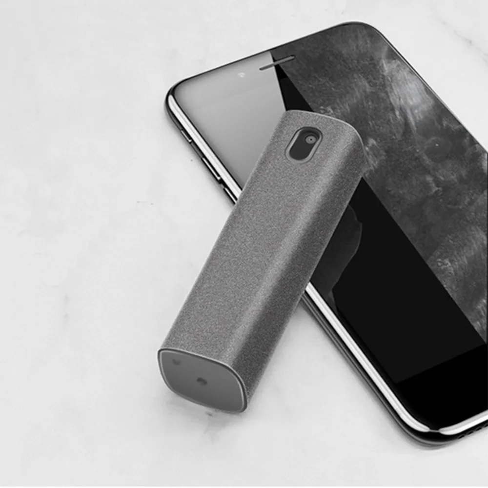 2 in 1 phone screen cleaner spray computer screen dust removal microfiber cloth set cleaning artifact without cleaning liquid free global shipping