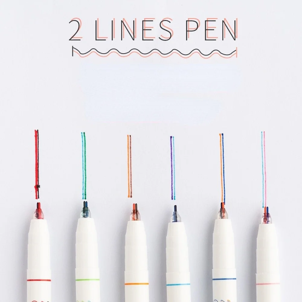 

6 шт./корт. Творческая двухцветная гелевая ручка, художественная ручка для рисования, граффити, маркер для чтения, скрапбукинг, «сделай сам», ...