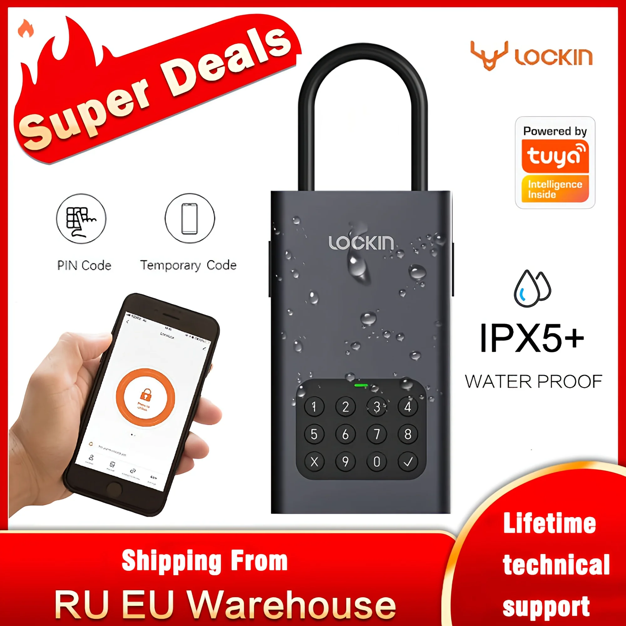 

Смарт-замок для ключей Tuya, беспроводной, водонепроницаемый