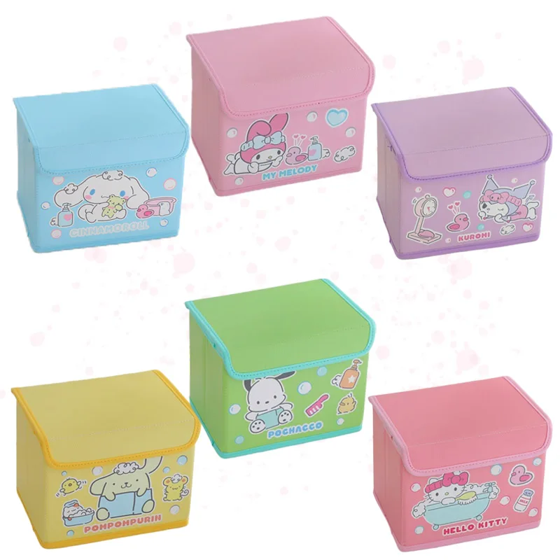 

Anime My Melody Cinnamoroll Purin Dog Cute Cartoon Large Capacity Foldable Storage Box Kawaii Girl Cosmetic Box Underwear Box