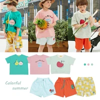childrens t shirt 2022 new summer clothes cotton cartoon childrens short sleeved fashion shorts boy suit childrens clothing
