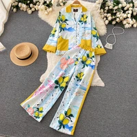 womens loose tracksuit two piece sets long sleeve shirt tops and wide leg pants elegant suits 2022 summer casual female outfits