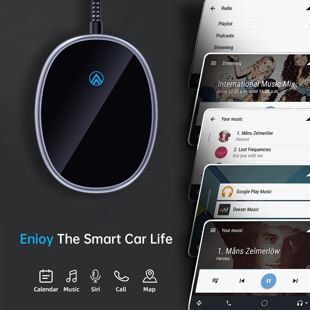 Фото Беспроводной адаптер CarPlay USB Plug & Play: преобразует проводную систему в беспроводную, совместим со всеми автомобилями №4