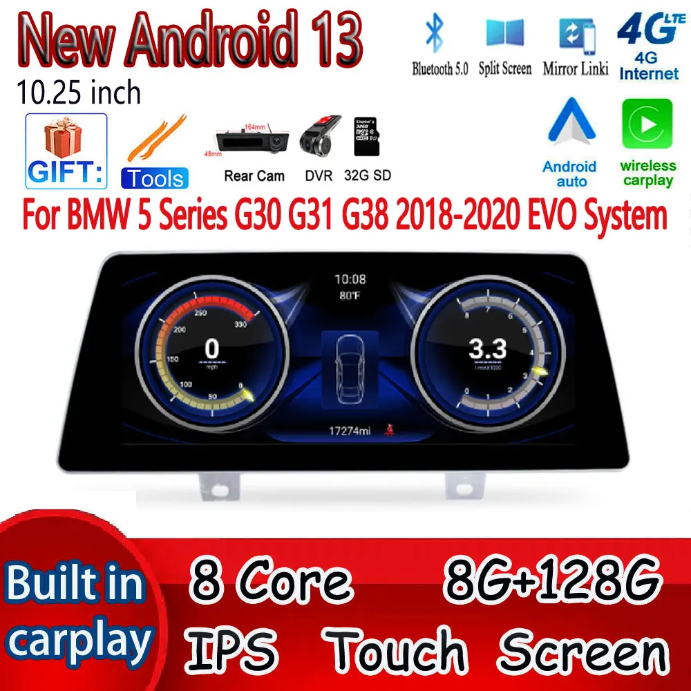 

Стереомагнитола EVO10.25 для BMW 5 Series, G30, G31, G38, 2018-2020, сенсорный экран