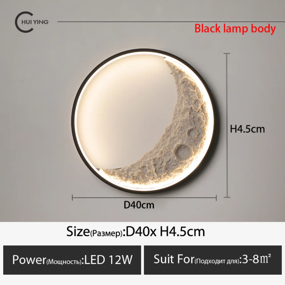 

LED Wall lamp Moon Modern Creative Nordic Decoration Interior Bedroom Living Room Dining Room Decorative Art Lamps