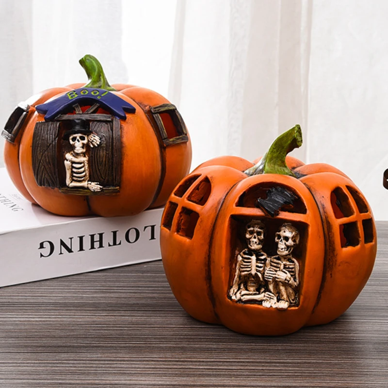 

Pumpkin Lantern Halloween Decorations Shopping Mall Window Decoration Outdoor Scene Arrangement Hollow Out Luminous Pumpkins