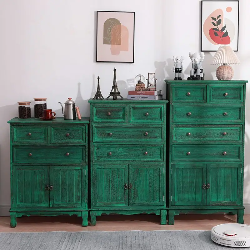 

Solid wood vintage chest of drawers bedroom bedside cabinets wall lockers drawer type storage cabinets furniture sideboard