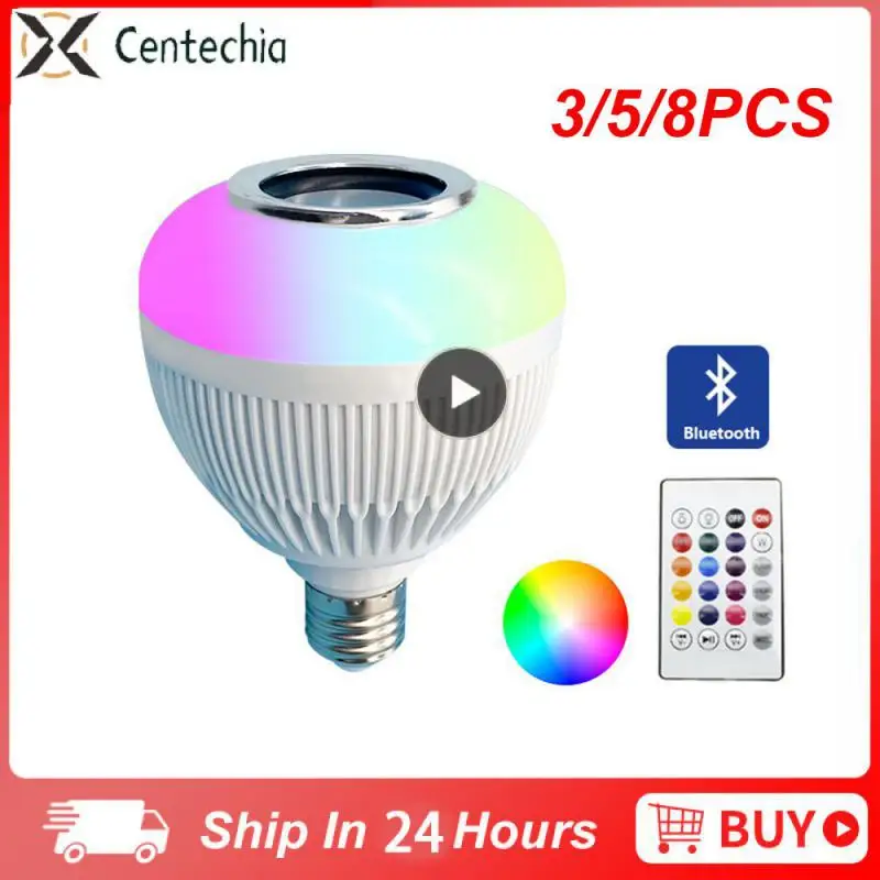 

3/5/8PCS 12w Smart E27 Led Light Adjustable Music Smart Bulb Energy Saving Support Music Wireless Speaker Rgb Bulb White Light