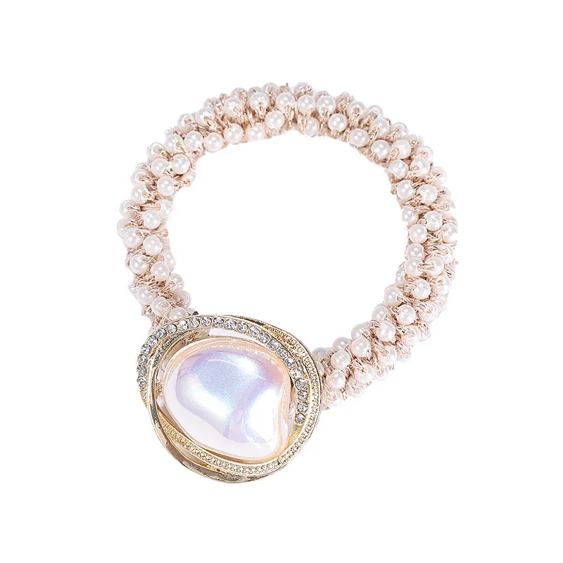 Женские эластичные резинки для волос с большим жемчугом модные в Корейском стиле