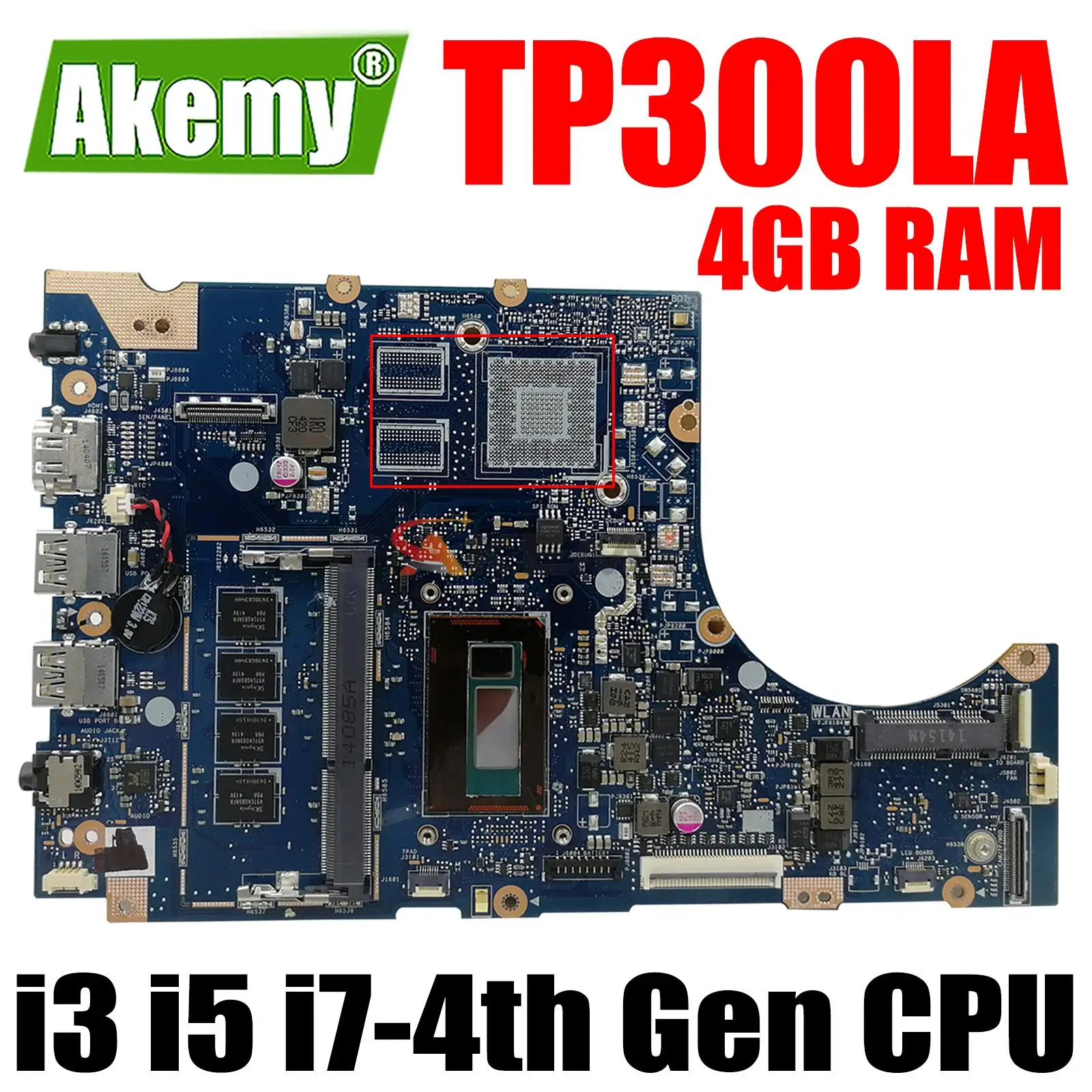 

TP300LA Notebook Mainboard I3-4th I5-4th I7-4th Gen 4G RAM for ASUS TP300 TP300L TP300LA Q302L Q302LA Laptop Motherboard