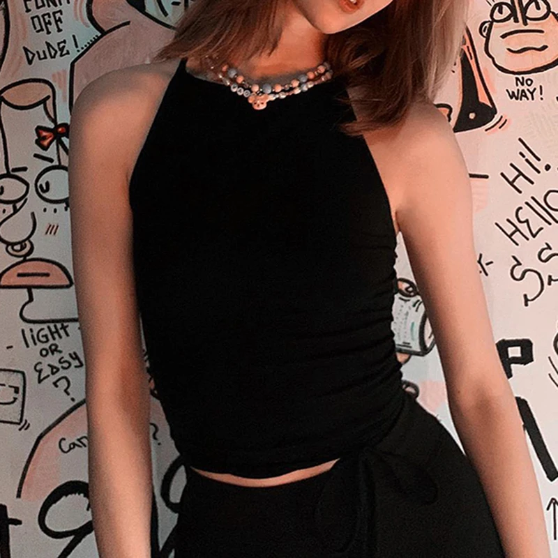 Летний пикантный бандажный кроп-топ с открытой спиной шикарный Женский