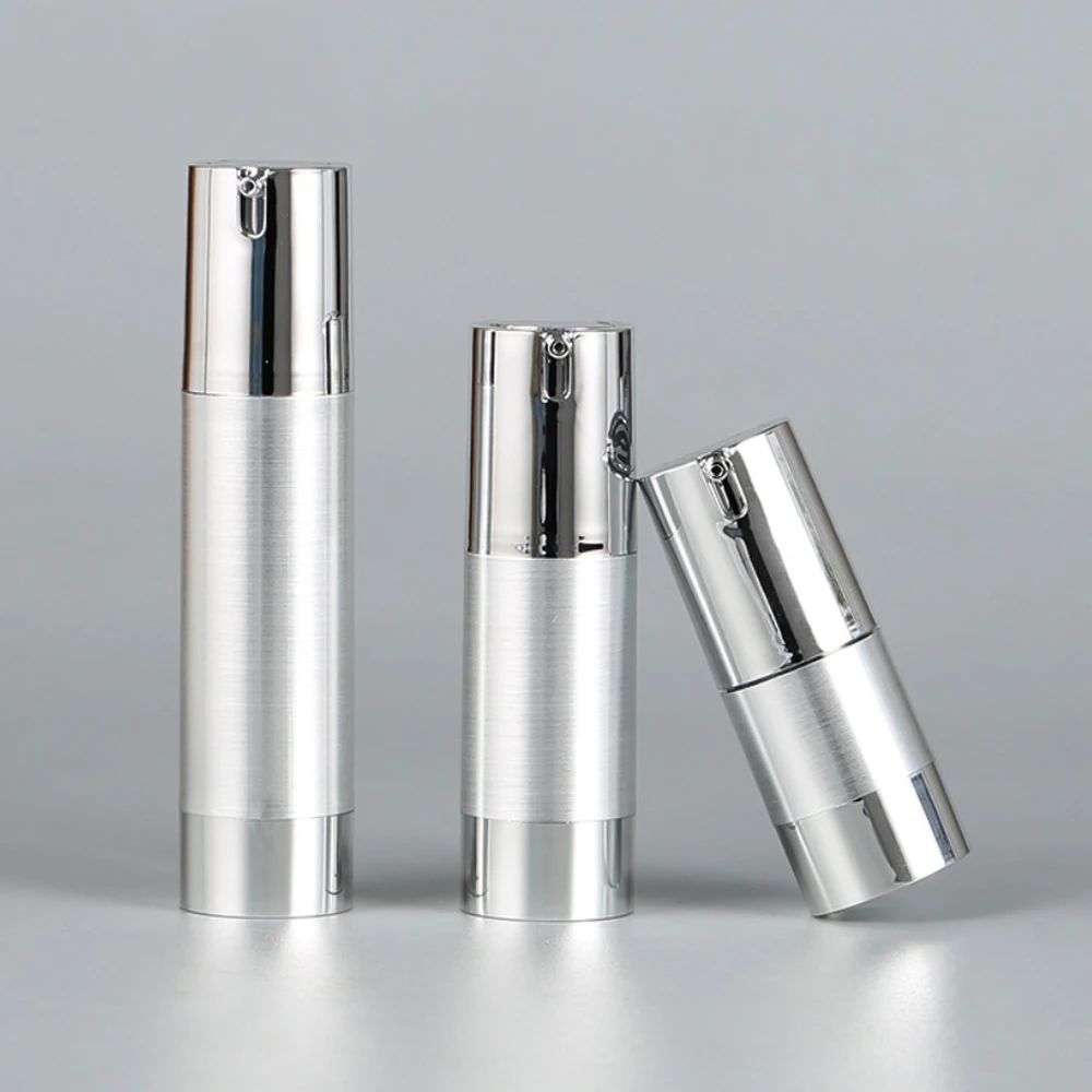 Серебряная бутылка для лосьона 15/30/50 мл пустые вакуумные бутылки портативная