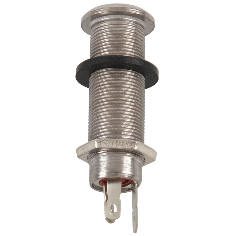 

4X Electric Guitar Jack Chrome Threaded Cylinder Output Input Jack Plug Sockets 1/4 Inch For Electric Guitar
