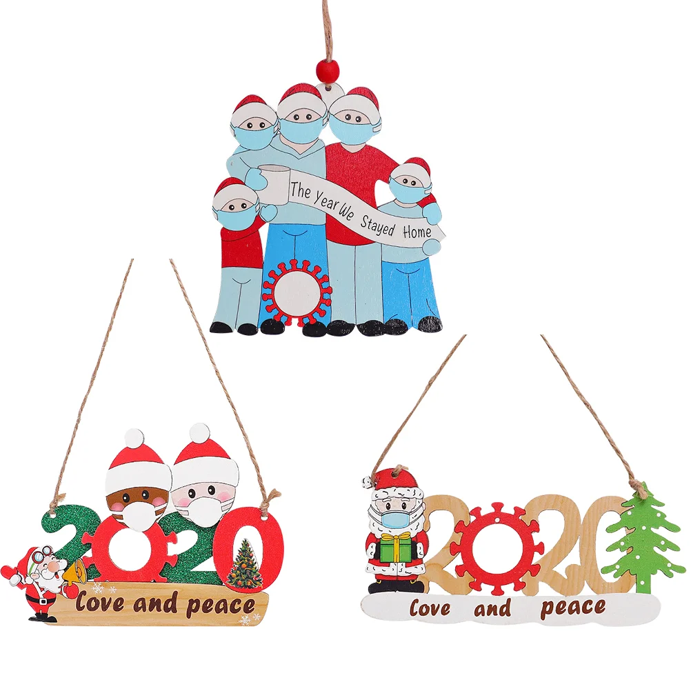 

3Pcs Christmas Tree Hanging Ornaments Household Hanging Pendants Wooden Decor