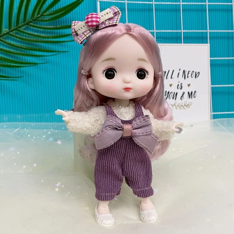 17 см 13 съемных шарниров Макияж большой головы кукла 1/8 BJD с одеждой маленькая