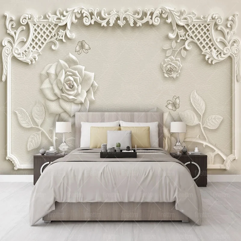 

Custom 3D Mural Wallpaper European Style Roman Column Flowers Background Wall Paper Living Room TV Bedroom Home Decor 3D Mural