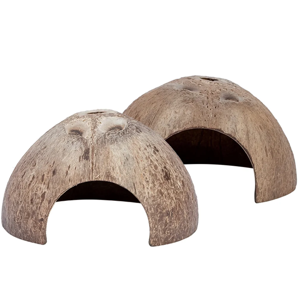 2 шт. кокосовое убежище дом износостойкая пещера для рептилий краб-отшельник