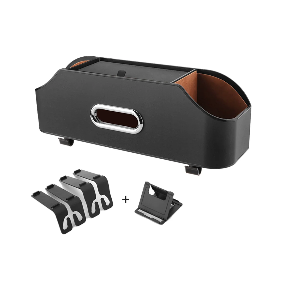 

Черная Автомобильная задняя коробка для хранения, многофункциональная коробка для хранения, задняя коробка для хранения, универсальные декоративные принадлежности