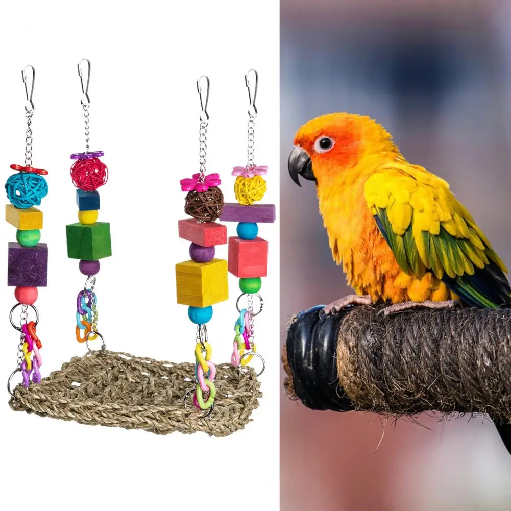 

Игрушка-попугай с естественным запахом, цветной качели с прочным деревянным ртом для скалолазания, идеальный жевательный питомец для любителей