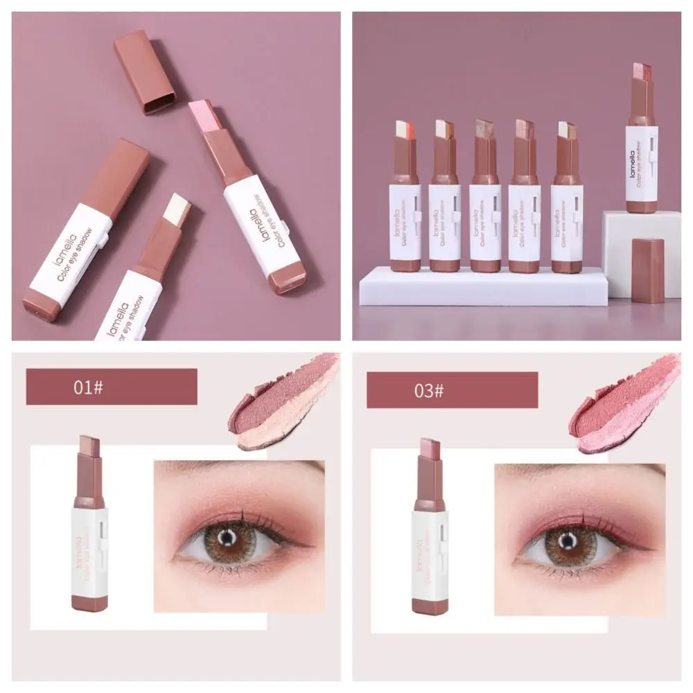 Легкие градиентные тени для век жемчужный блеск цвета земли карандаш