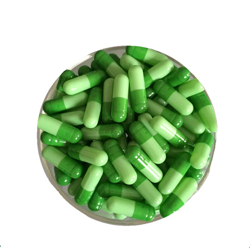 size 1 10000pcs Green  colored empty hard gelatin capsules, gelatin capsules ,joined or separated capsules #1