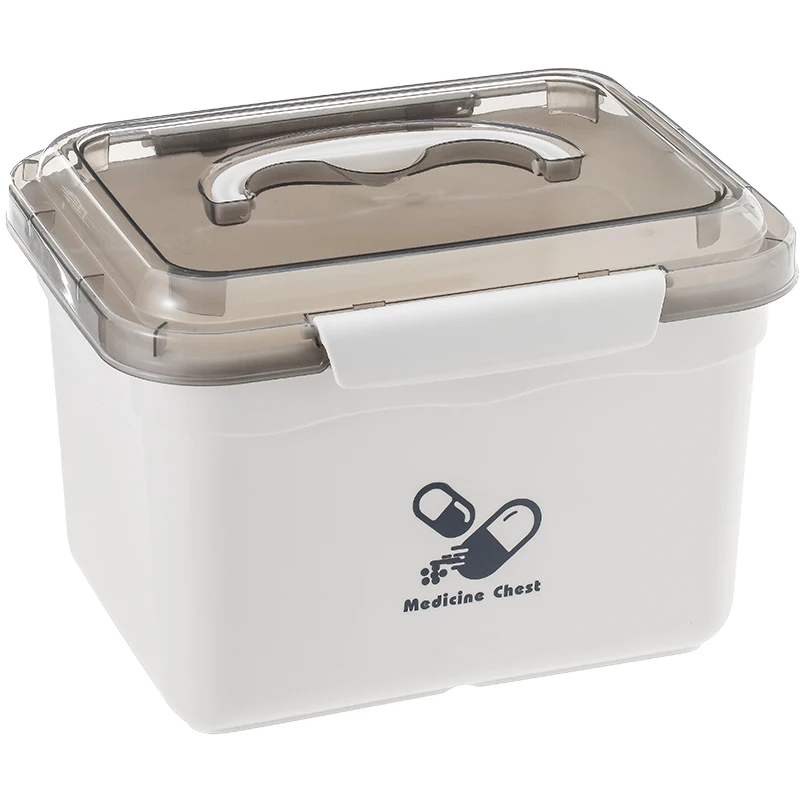 

Home Medicine Organizer Box Small First Aid Kit Drug Compartment Storage Box Double-layer Medicine Chest