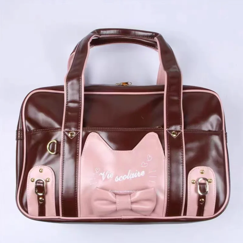 

College style super cute Japanese cute cat student shoulder bag