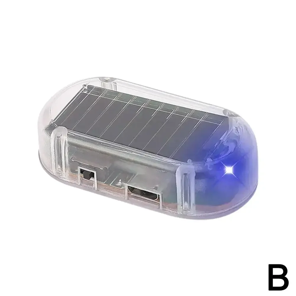 

Солнечная автомобильная сигнализация, светодиодный светильник, противоугонная солнечная энергия, имитация автомобильного света, 1 шт., мигающая сигнализация, манекен, предупреждение, имитация T0X6