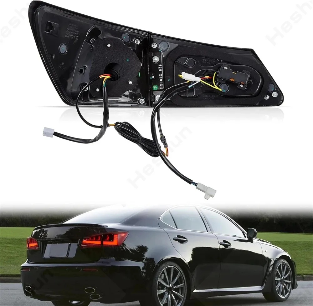 Задние фонари LED для Lexus IS250 IS350 IS220d Sedan ISF 2006-2013, комплект задних фонарей с динамическим сигналом поворота и функцией DRL, E-mark (art.: 3920dc690c07f) - 3920dc690c07f