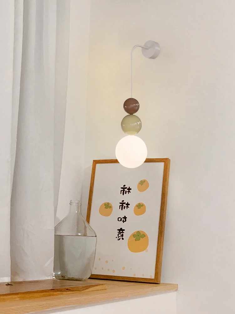 

Wall Lamp Bedroom Light Modern Minimalist Corridor Light Aisle Light Cream Style Bedside Lamp Irregular Borehole Lamps
