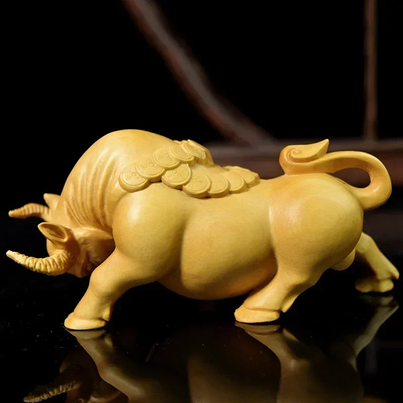 Статуя быка из массива дерева статуя богатства современное искусство ручная