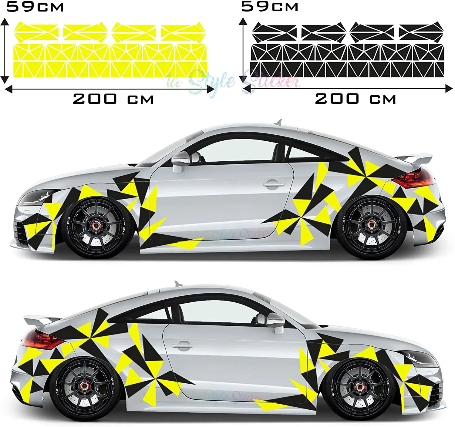 

Sticker Car Side Sticker Triangles Sticker Camouflage 194 Piece Set 2 Colours Facelift Anime Car Accessories Car Decor