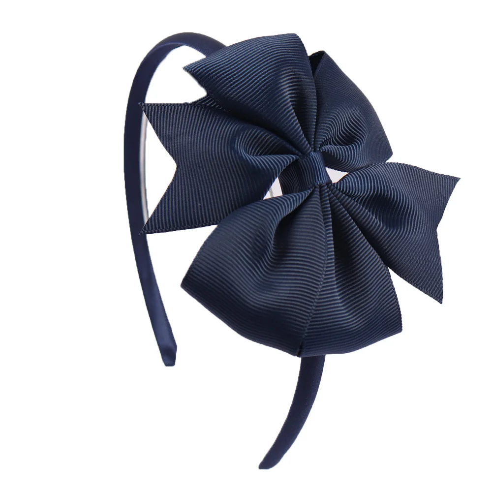 Бант для волос Oaoleer 4 дюйма оголовье девочек ручной работы однотонный