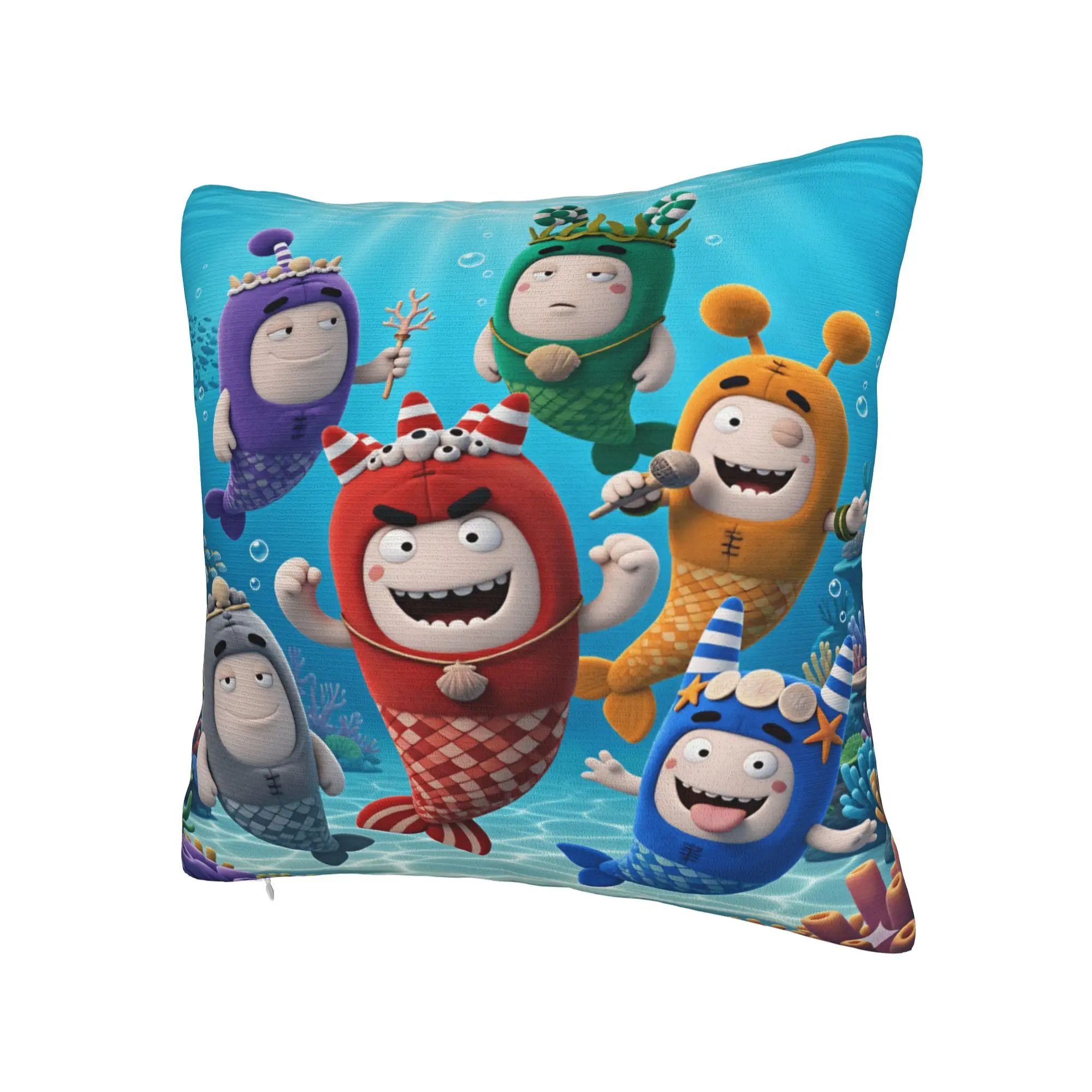 Фото Чехол для подушки с героями мультфильмов Oddbodes, современный чехол для подушки для дивана, кровати, гостиной, индивидуальный чехол для подушки, подарок на день рождения №2