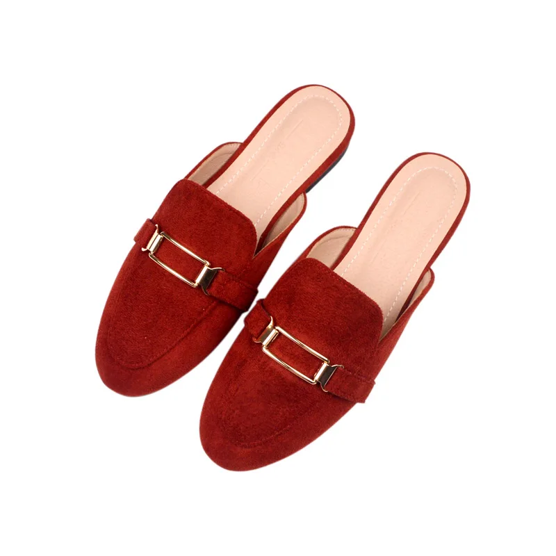 Spring and Autumn New Slipper Women Half To Restore Ancient Ways Lazy Outside Wear Baotou Size Fashion Muller Shoes Women Shoes