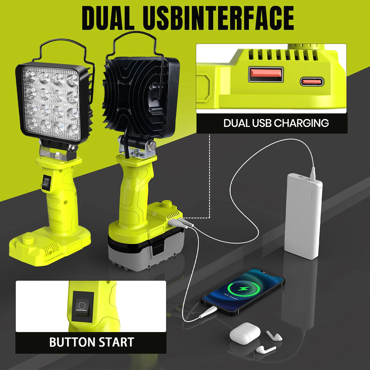 Фонарь для кемпинга с будильником литиевым никелевым аккумулятором 18 в