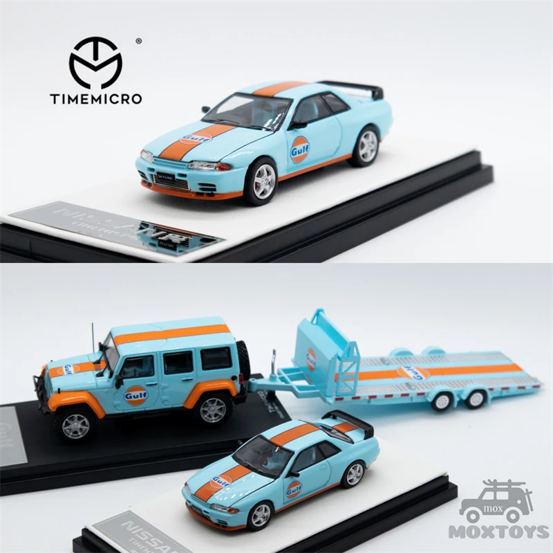 

Время микро 1:64 Nissan Gtr R32 и Jeep с прицепом Ограниченная Коллекция 999 литая модель автомобиля