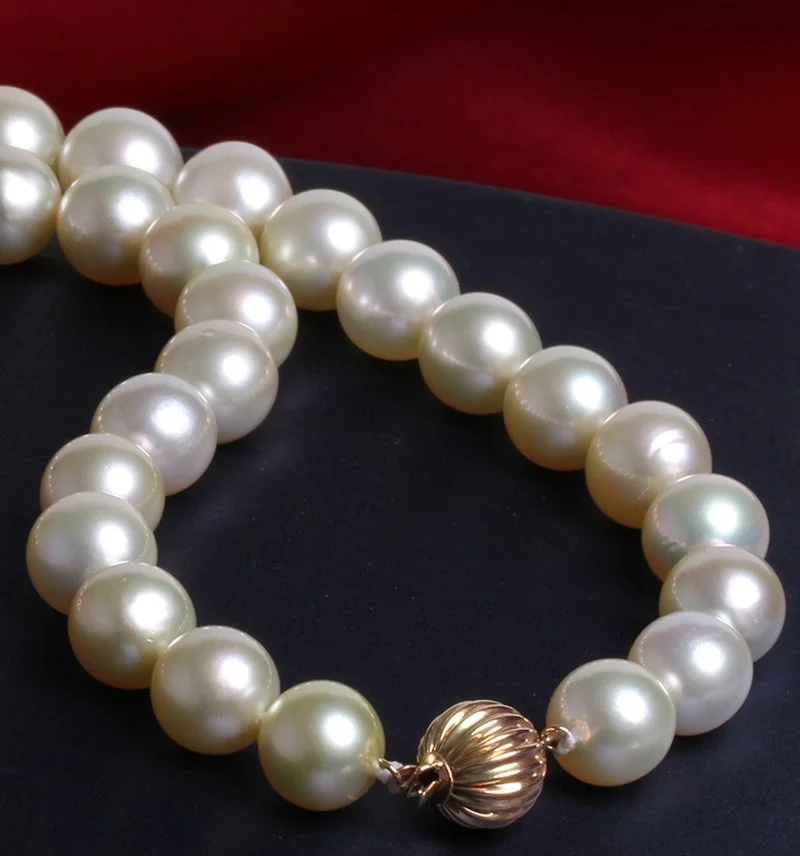 

Huge Charming 18"10-11mm Natural South Sea Genuine White Round Pearl Necklace Free Shipping for Women Jewelry Necklace Chains