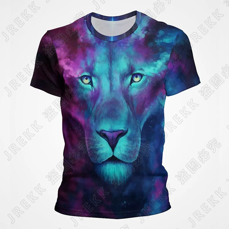 

New Summer Lion Printed 3D T-shirt Men Women Children Summer Cool Tee Tops Male Streetwear Cool T Shirt Boy girl Kids