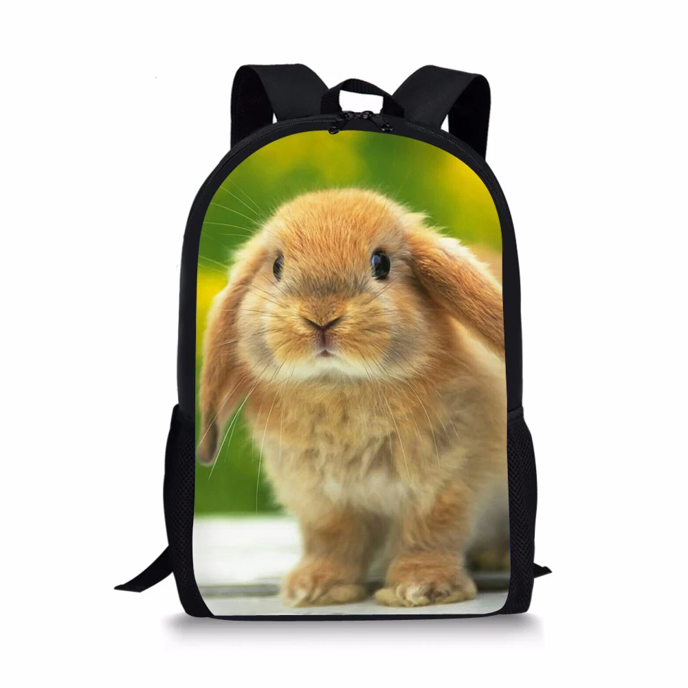 Cute Rabbit Pattern Print School Bags Daily Travel Climbing Durable Backpack Trendy Birthday Gift for Kids Fashion Knapsack