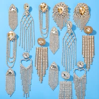new rhinestone long tassel pendant earrings womens earrings dinner wedding accessories fashion earrings luxury jewelry