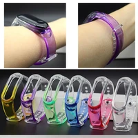 new fashional transparent watchband for xiaomi mi band4 3 5 6 strap silicone replacement for xiaomi mi band5 4 3 6 gradient with
