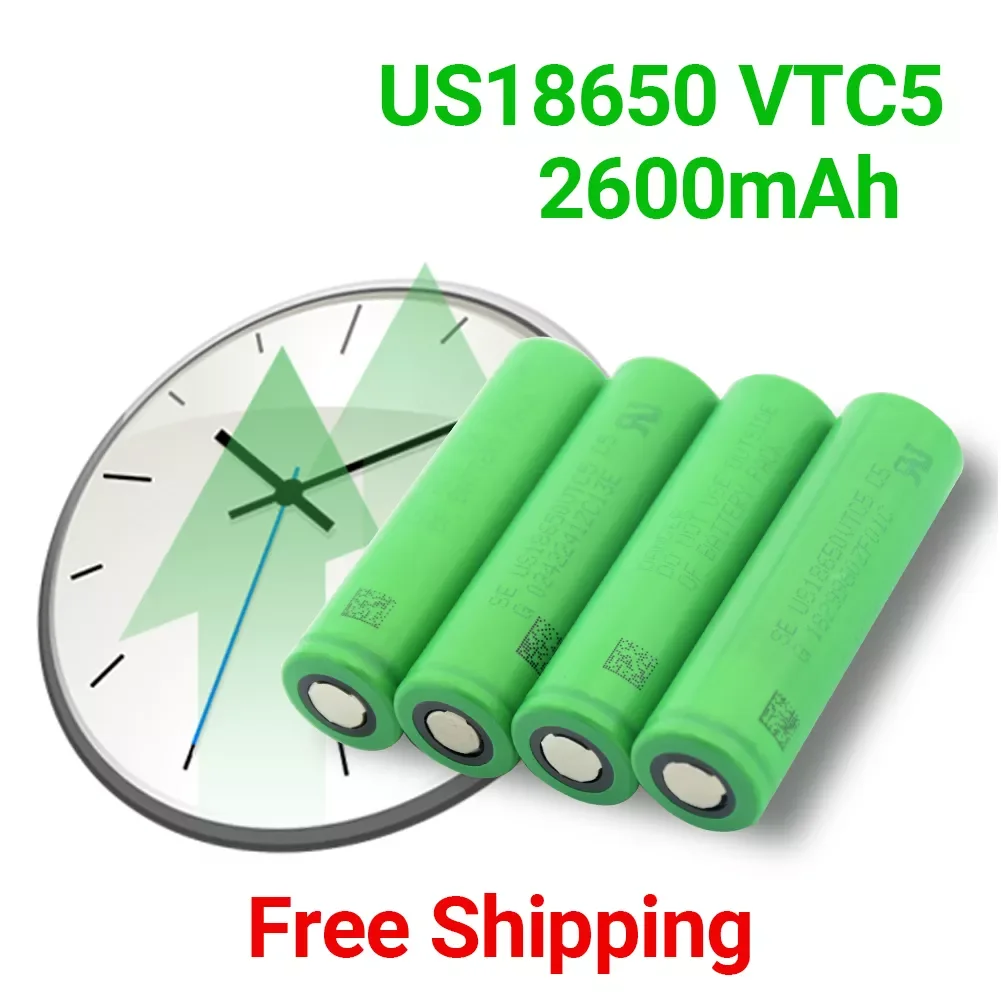 

100% new original 3.7 V Volt Rechargeable US18650 VTC5 2600mAh VTC5 18650 Battery Replacement 3.7V 2600mAh 18650 Batteries
