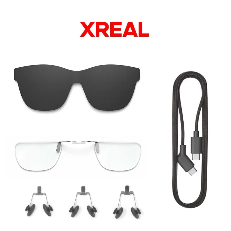 Фото Аксессуары для умных AR-очков XREAL Air/Air 2 Pro/Ultra/One: накладки на нос, кабель для передачи данных, оправа для очков с диоптриями, чехол для очков. №2