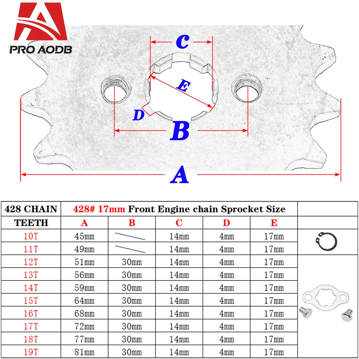 Передняя Звездочка двигателя 428 #10t 11T 12T 13T 14T 15T 16T 17T 18T 19T зубья 17 мм 20 для